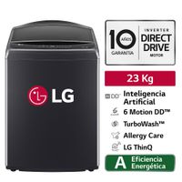 Lavadora LG AI DD 23KG WT23PBVS6 Negro Plateado