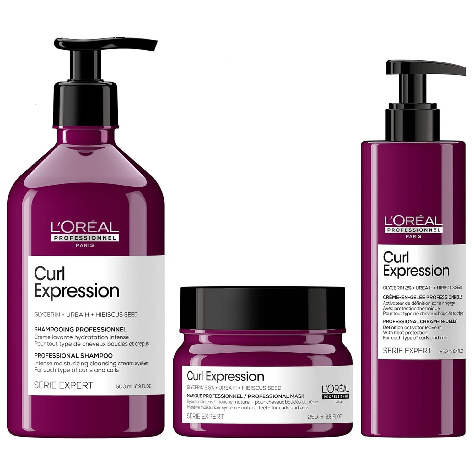 Shampoo Hidratante 500ml + Mascarilla + Gel LOreal Curl Expression