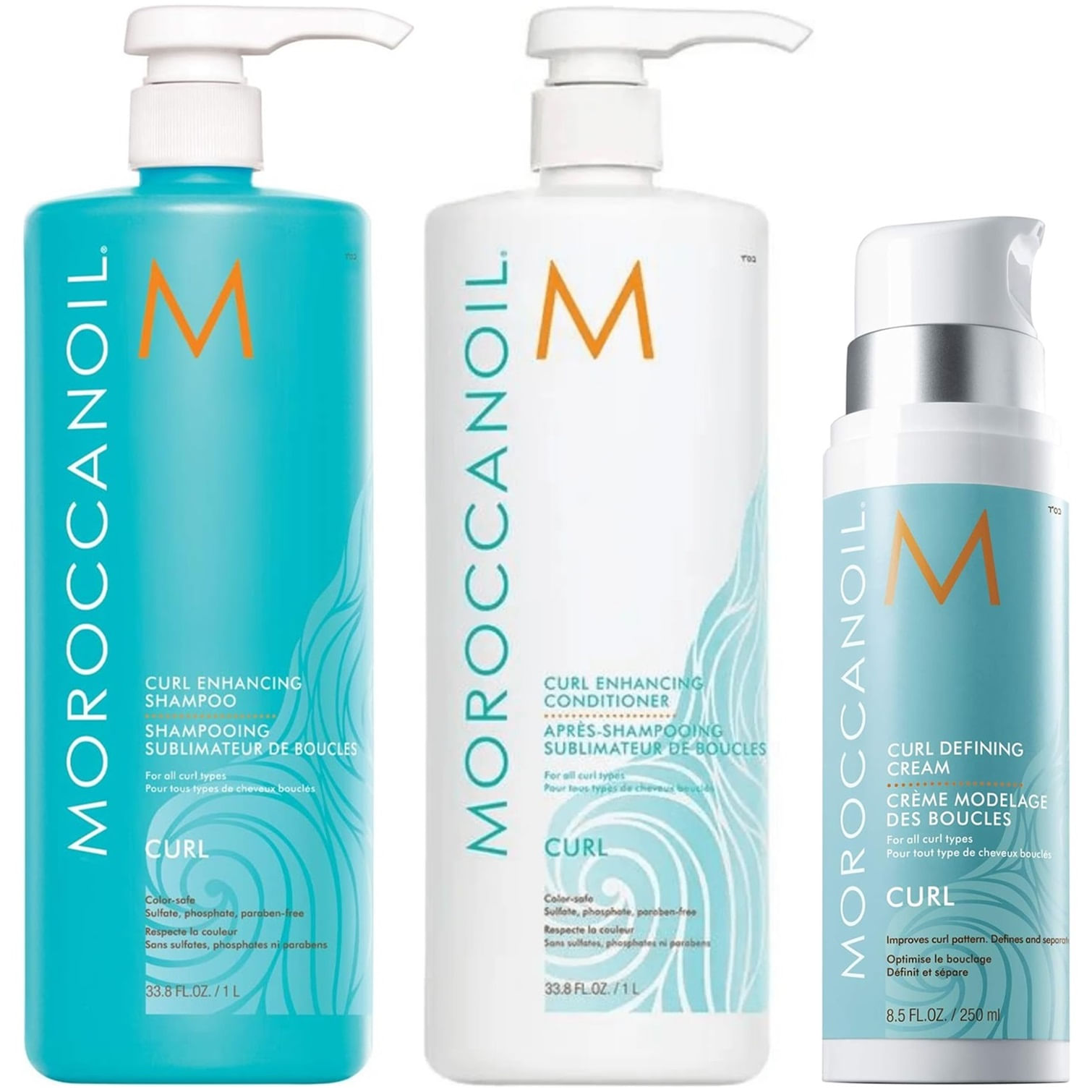 Shampoo Rizos Litro+ Acondicionador+ Crema Definidora Moroccanoil Curl