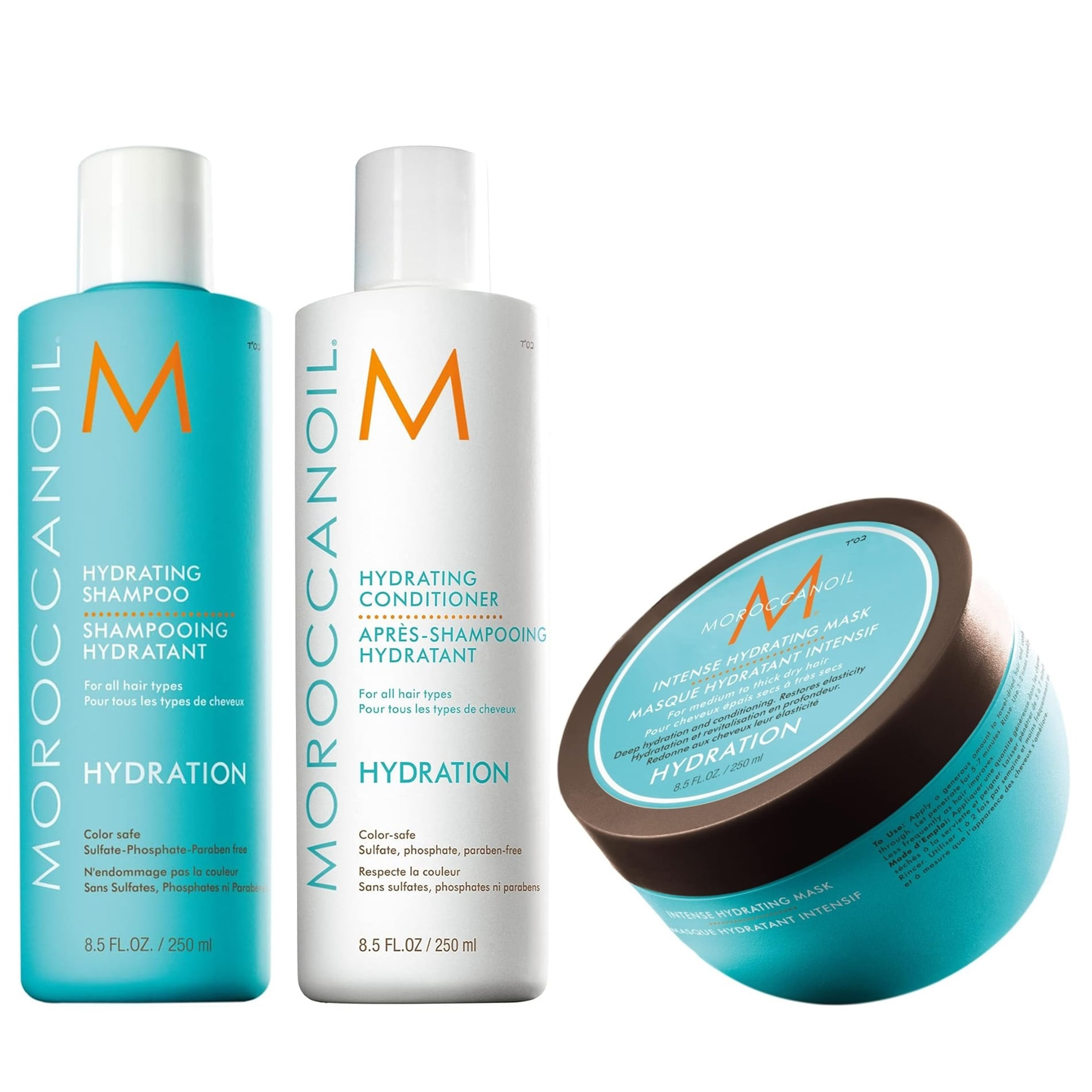 Shampoo 250ml + Acondicionador + Mascarilla Moroccanoil Hydration