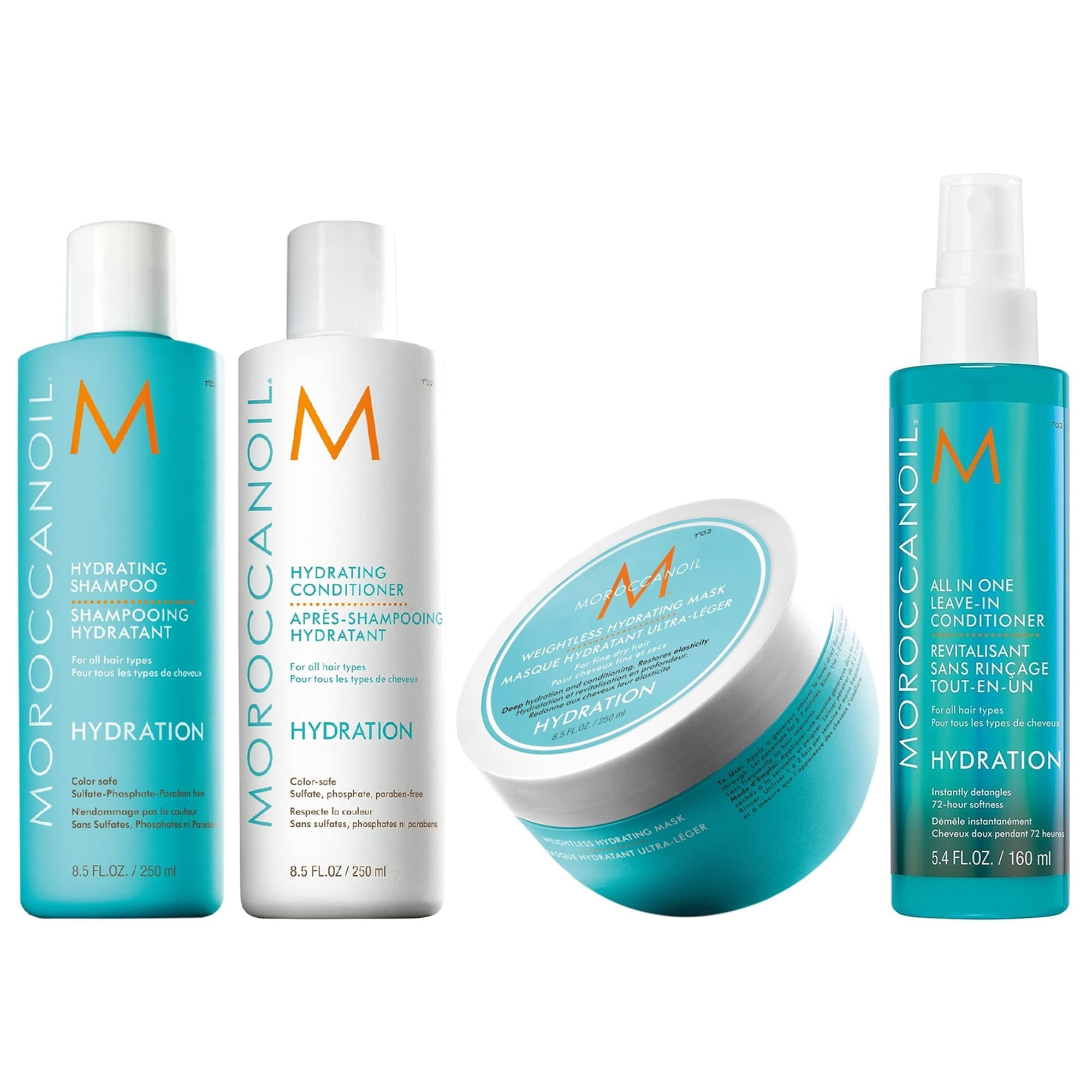 Shampoo 250ml + Acondicionador + Mask + Spray Moroccanoil Hydration