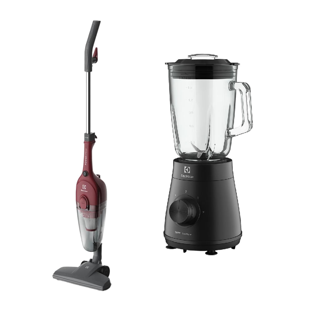Combo: Aspiradora vertical con cable Power Speed (STK13) + Licuadora 500w con Tecnologia TruFlow (EBS20) Electrolux