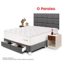 Dormitorio Royal Elizabeth Cajones Queen Cabecera Blocks + Velador Cajón Gris