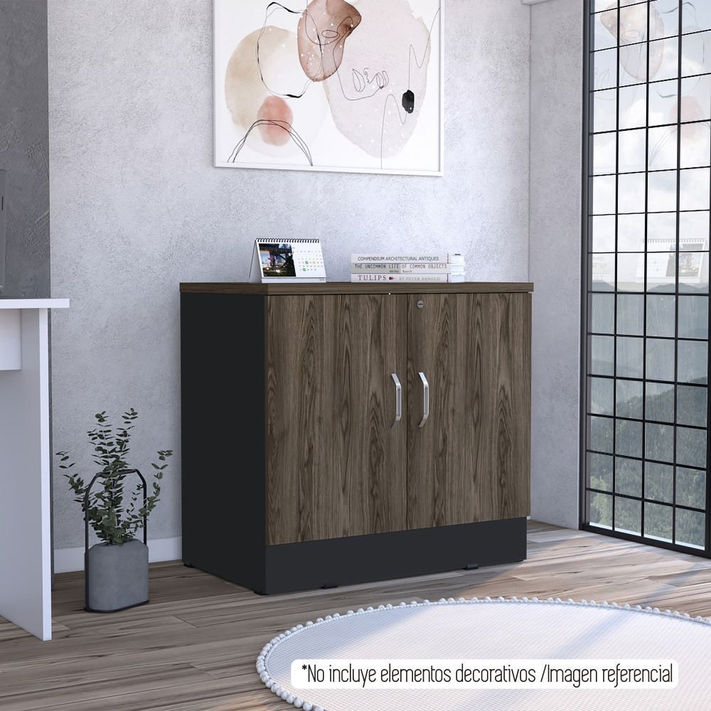 Archivador Home Office - Negro/Coñac