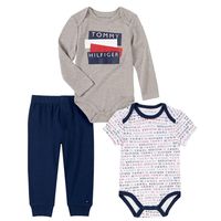 3-Pack COnjunto Body y Buzo Tommy Hilfiger niño AzulRojo - Talla 6/9 Meses