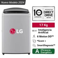 Lavadora LG AI DD 17KG WT17DV6T Gris