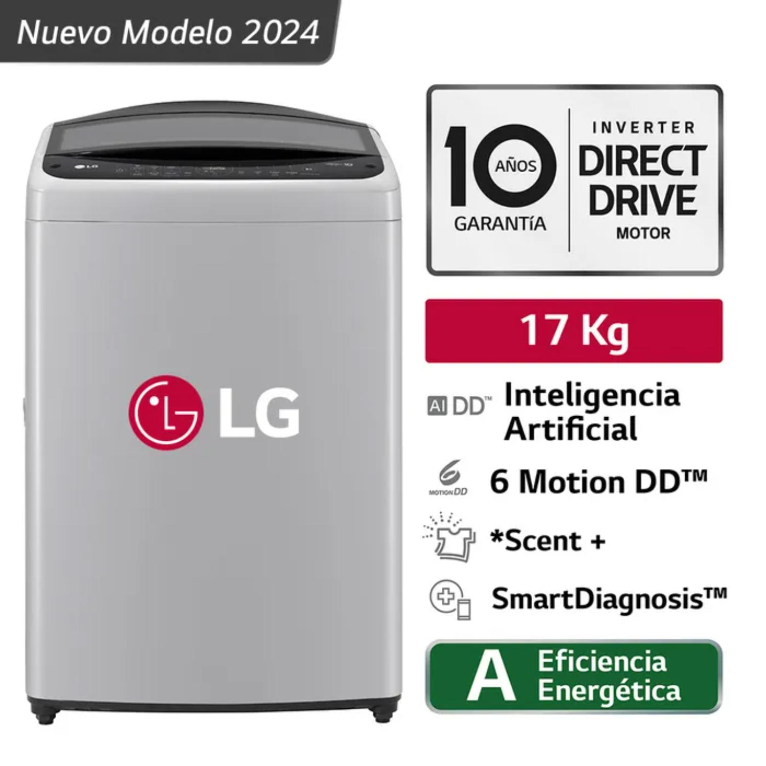 Lavadora LG AI DD 17KG WT17DV6T Gris