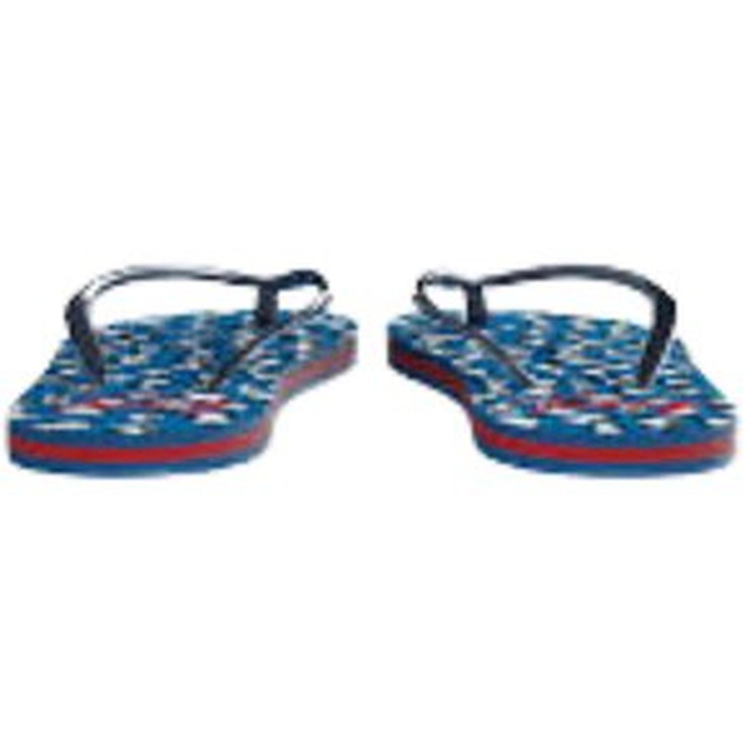 Sandalias Tommy Hilfiger Slide Para niñas Animal Print - Azul Talla XS