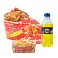 Pollo Broaster 4 Piezas + Papas 200ml + Gaseosa 300ml