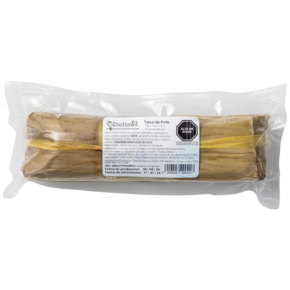 Tamal de Pollo COCINA PLUS Bolsa 220g