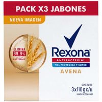 Jabón Tocador REXONA Antibacterial Avena 110g x 3un PV