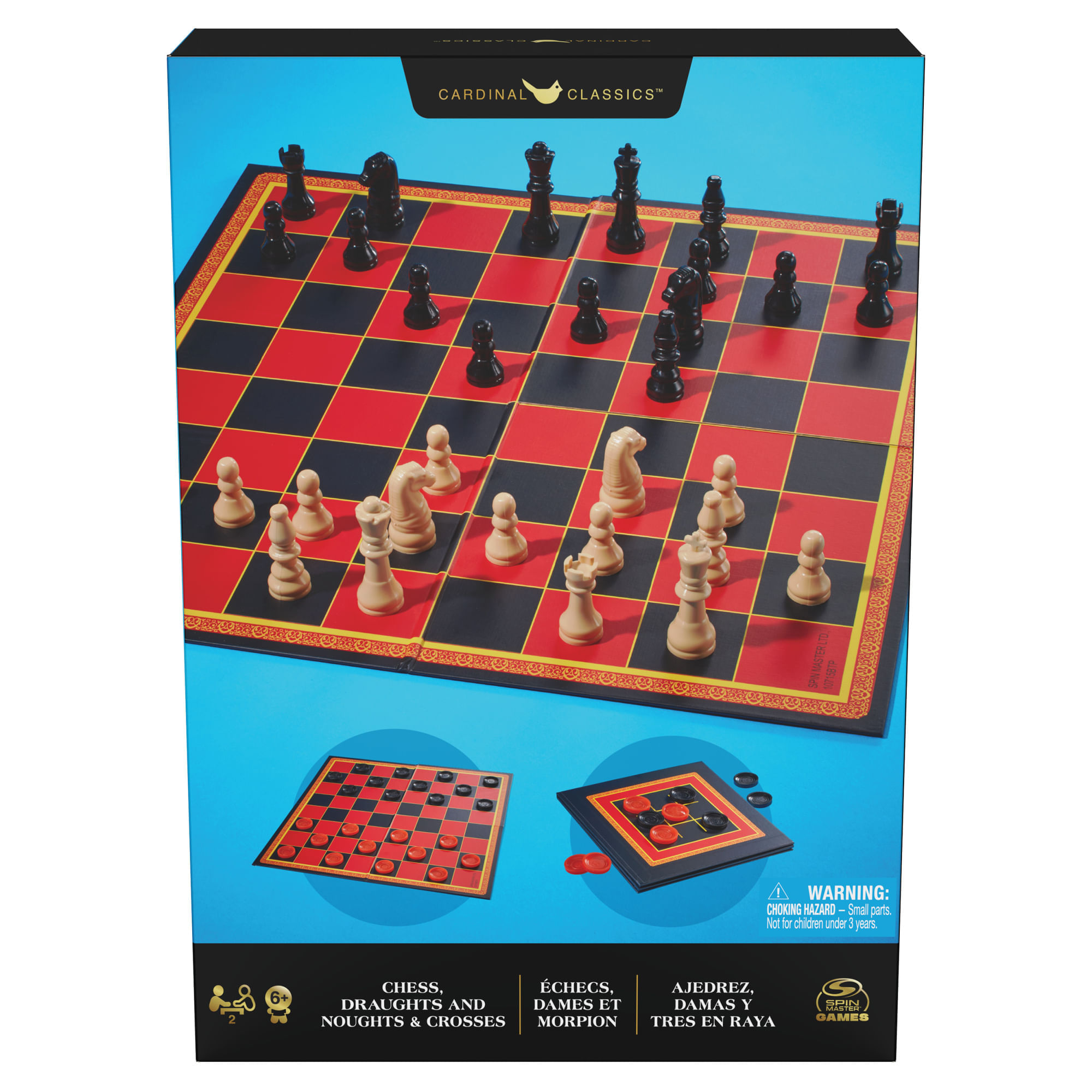 Juego de Mesa ajedrez, damas Y Tres En Raya SPIN MASTER GAMES