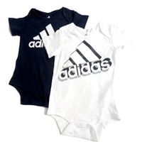 Packx2 Bebecrece Bodysuit Adidas - Negro y Blanco 9 Meses