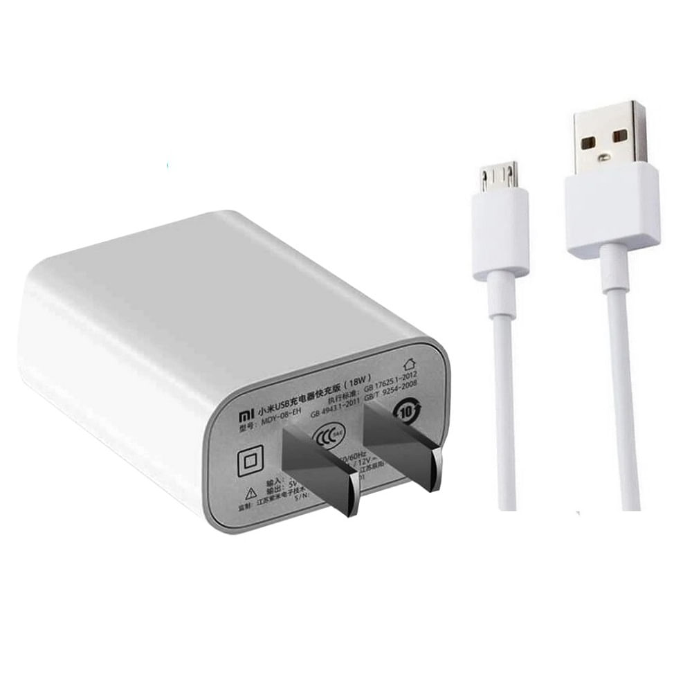 Cargador Xiaomi 18 w con cable USB a micro USB original