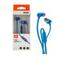 JBL T110 pure extra bass stereo Azul, con microfono, audifono deportivo