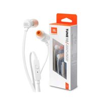 JBL T110 pure extra bass stereo Blanco, con microfono, audifono deportivo