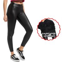 Pantalon Calentador Tipo Encuerado Negro L/XL