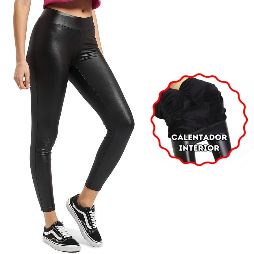 Pantalon Calentador Tipo Encuerado Negro L/XL