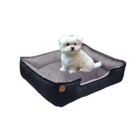 Cama para Mascota Talla M 60x50cm Desmontable Perro/Gato Antialérgica | Negro con plomo