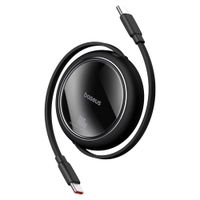 Cable USB Tipo-C a Tipo-C Baseus 100W, 1m, retráctil, negro