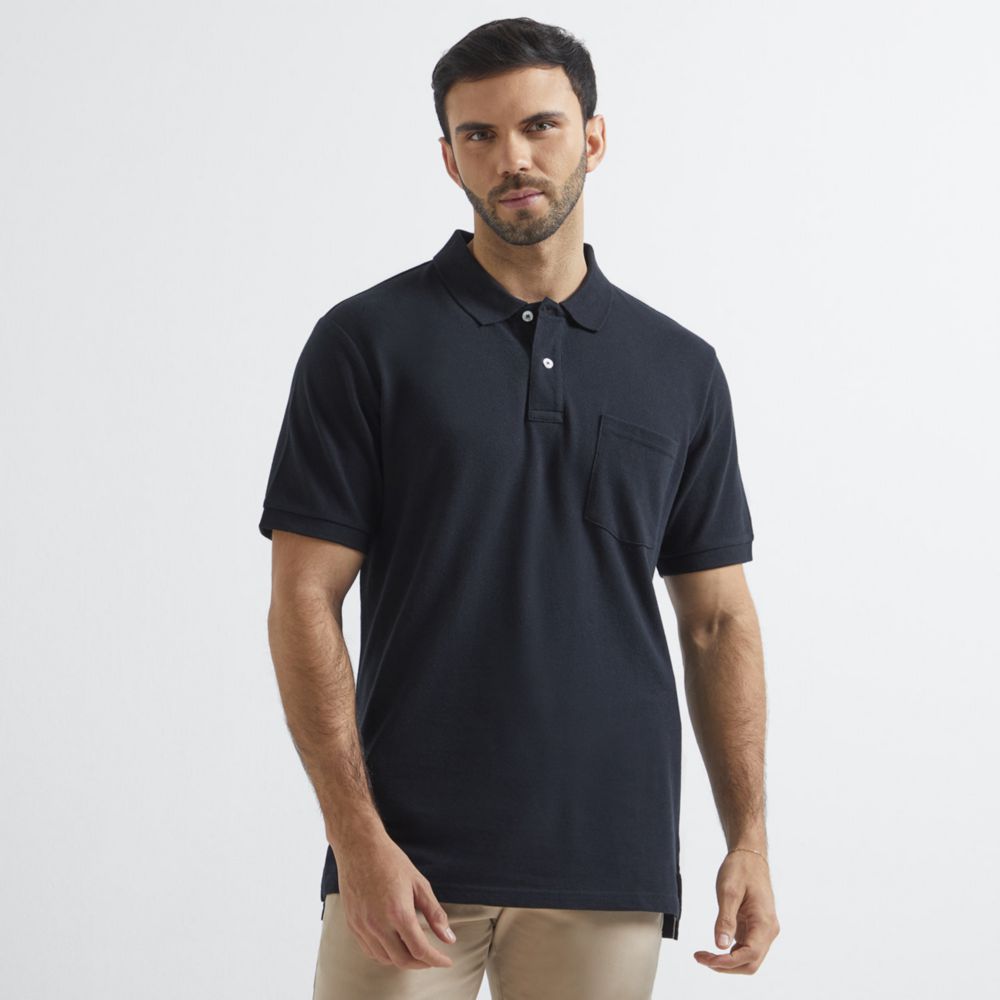Polo Malabar Pique Negro Hombre