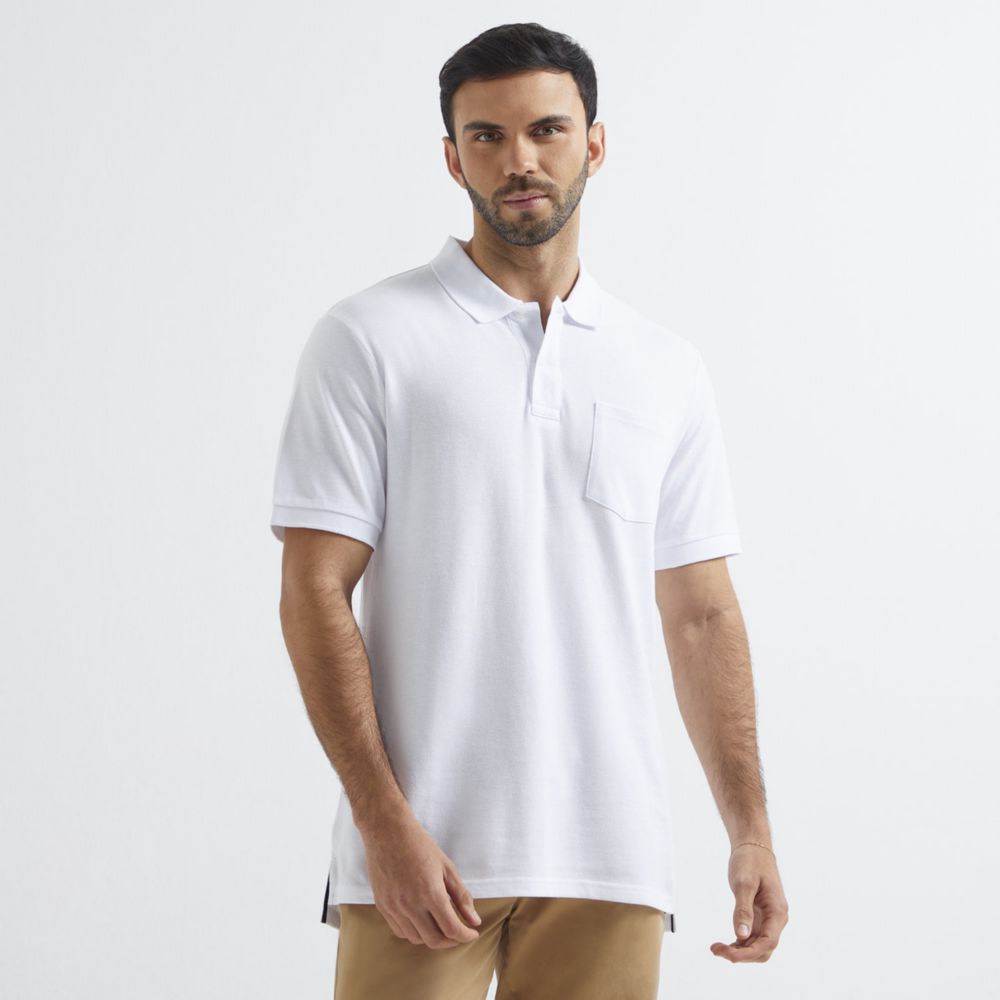 Polo Malabar Pique Blanco Hombre