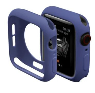 Case Funda Protector de Silicona Azul Marino para Applewatch y Smartwatch 44Mm