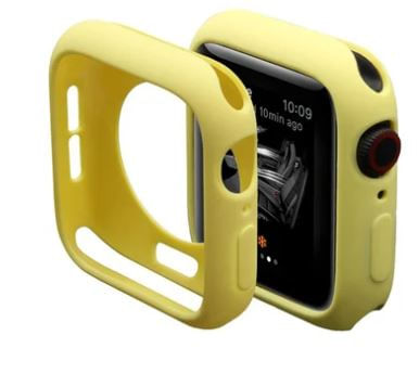 Case Funda Protector de Silicona Amarillo para Applewatch y Smartwatch 44mm