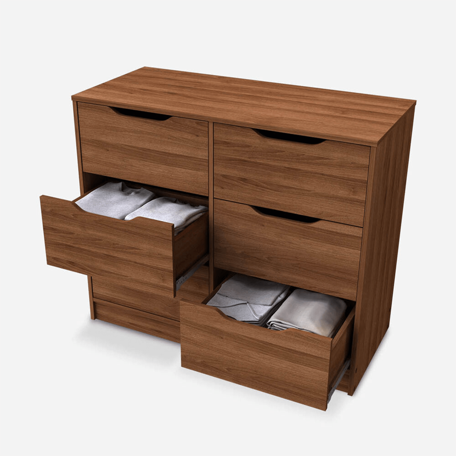 COMODA 6CJ BAGUA NOGAL AMAZONICO - DIBA MUEBLES