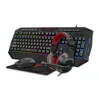 Kit gamer 4 en 1 KB501CM-SP (Audifonos+teclado+mouse+pad mouse)
