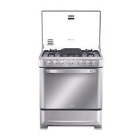 Cocina de Pie a Gas GLP Mabe CMP7630FX0 6 Hornillas Acero Plata 76cm con Horno
