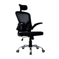 Silla de Oficina Giratoria Atos Polipropileno Negro Bonno, con Cabecero