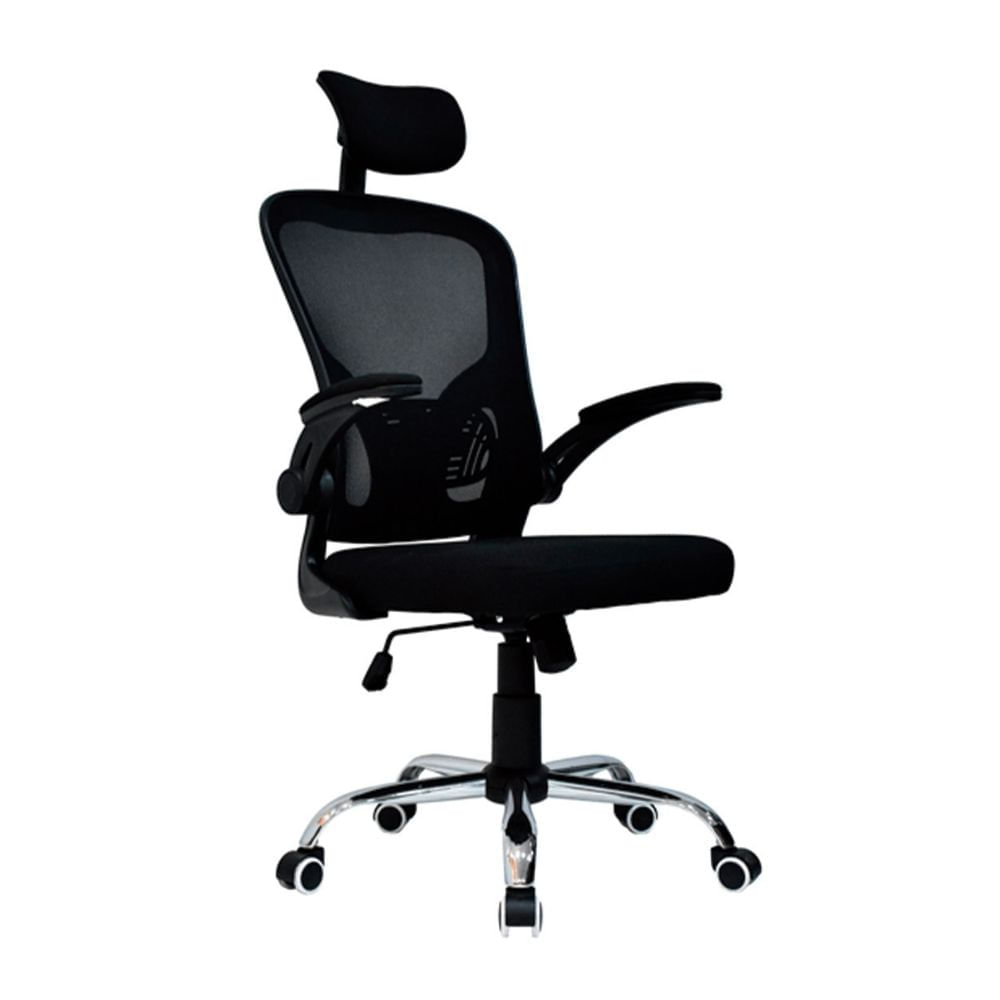 Silla de Oficina Giratoria Atos Polipropileno Negro Bonno, con Cabecero