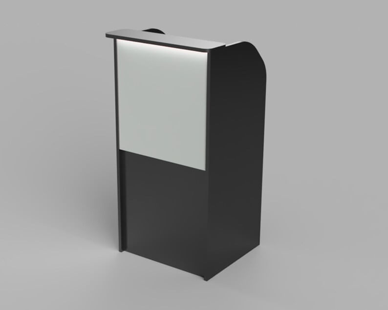 Counter de Recepción Negro Blanco 66cm