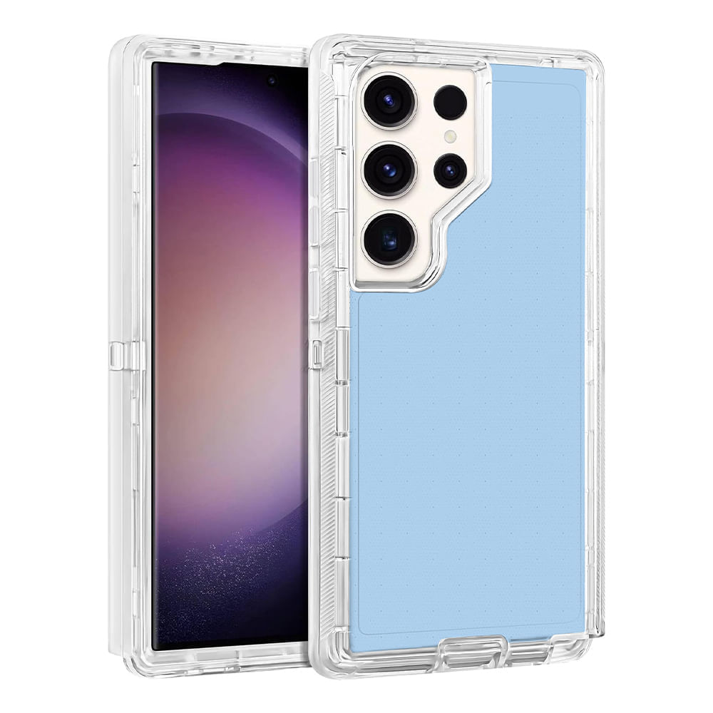 Case para Samsung S24 Ultra, protección 360, 3 capas de protección, celeste