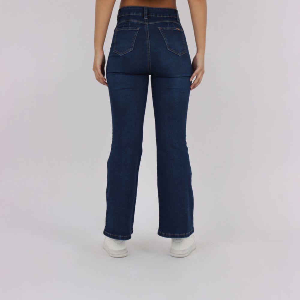 Jean Kayra Poblet Mujer Flare Push Up A AZUL