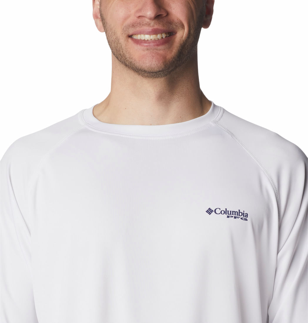 POLO PARA HOMBRE MANGA LARGA TERMINAL TACKLE™ BLANCO COLUMBIA