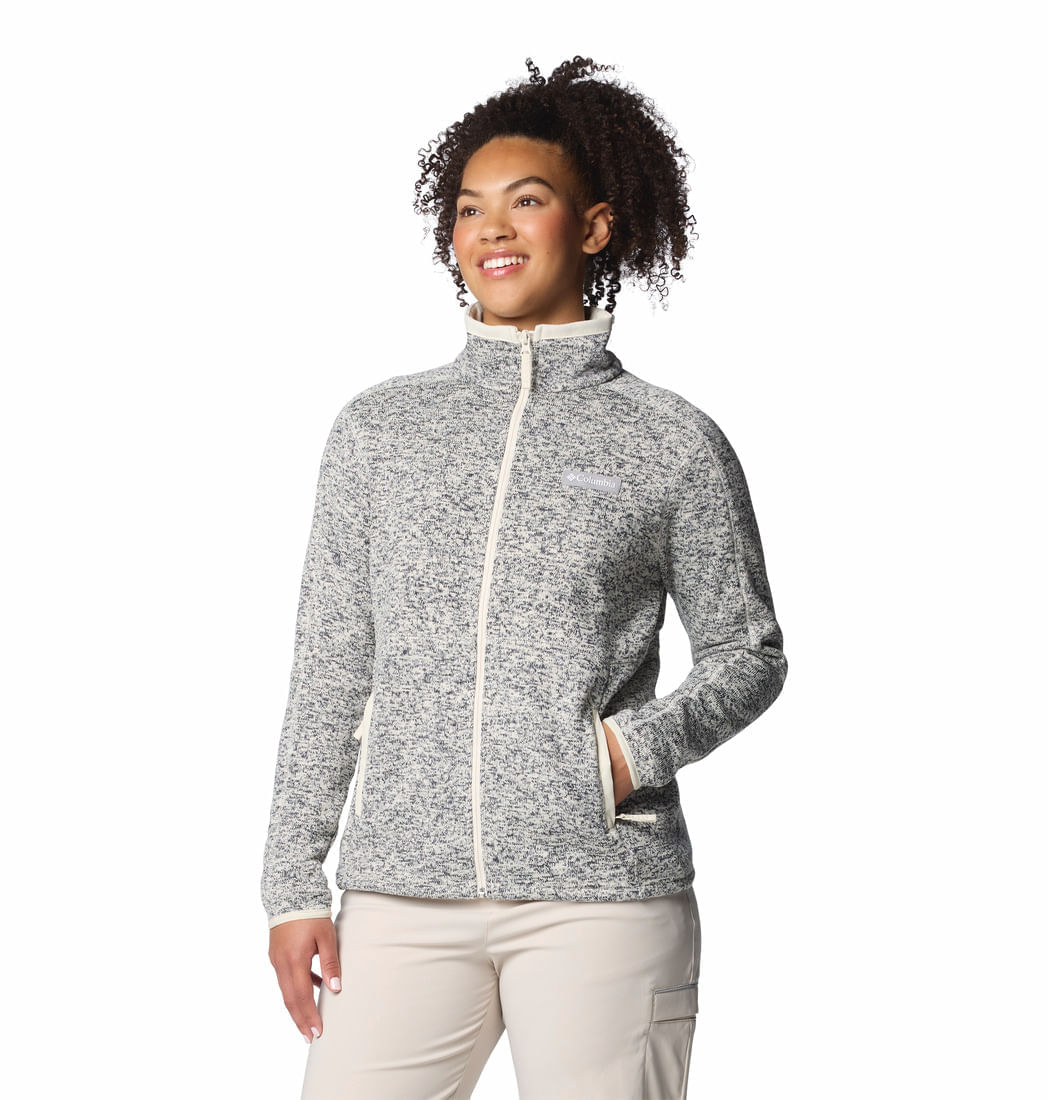 CASACA PARA MUJER CIERRE COMPLETO SWEATER WEATHER™ BLANCO COLUMBIA