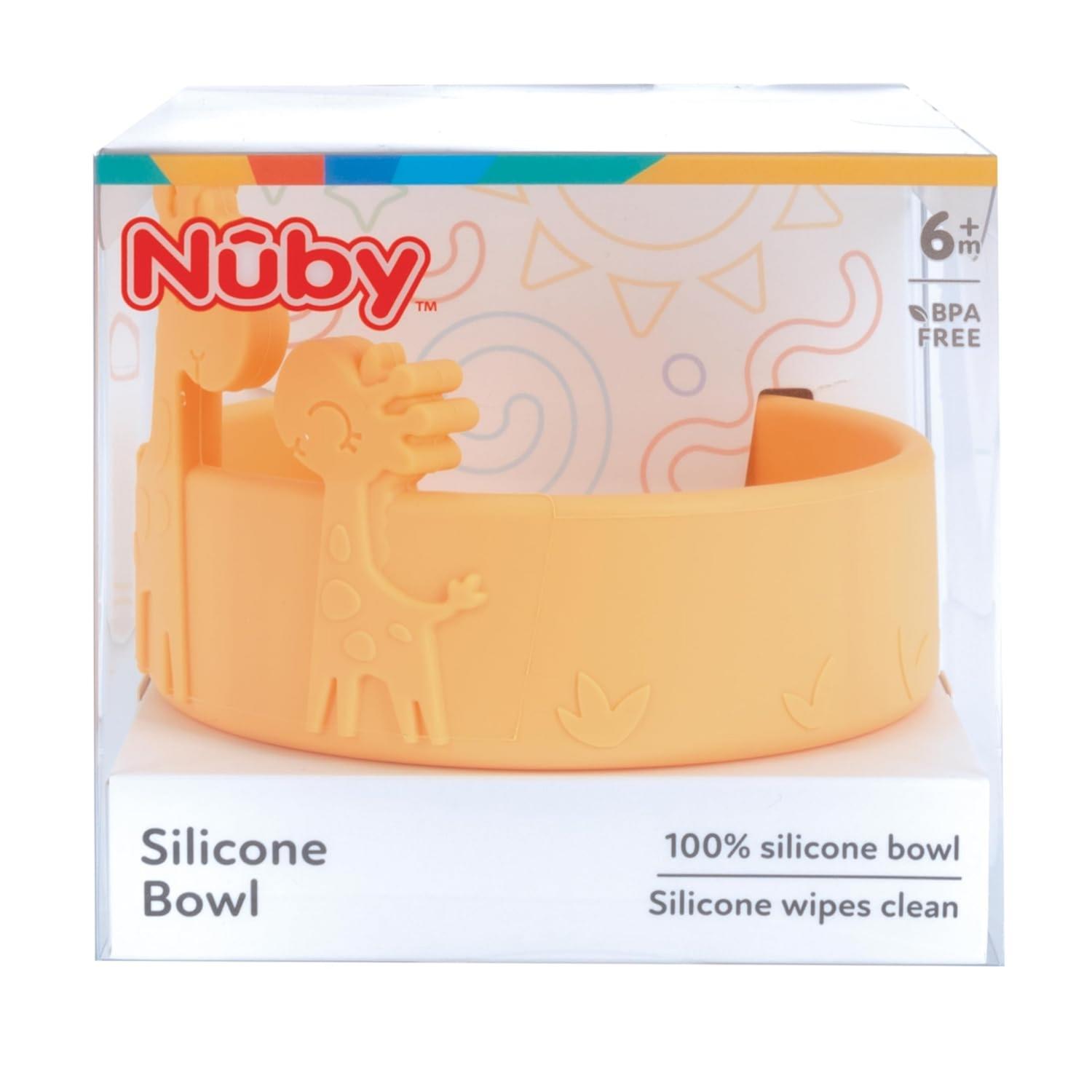 Cuenco o Plato de Silicona Nuby Alimentacion Complementaria - Jirafa Amarilla