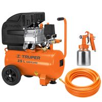 Compresora de Aire 25Lt  Kit manguera y pistola truper