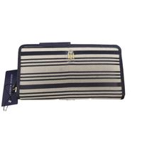 Billetera Tommy Hilfiger Grande con Cierre - Negro y Beige