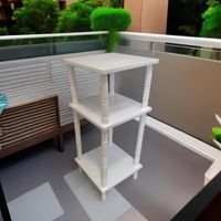 Mesa Lateral auxiliar Multiuso madera pino en blanco
