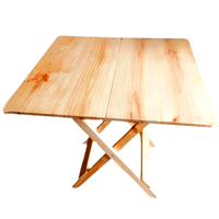 Mesa plegable comedor en madera pino cuadrada 80x80cm