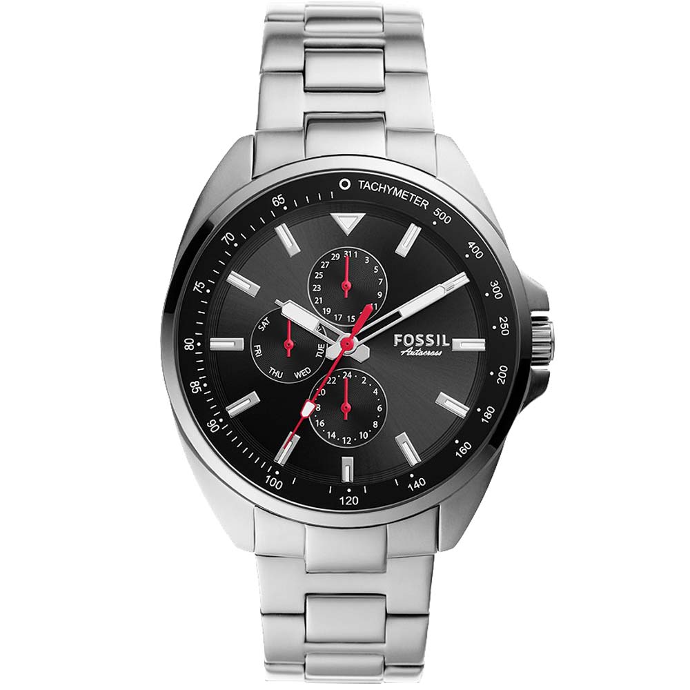 Reloj Fossil Autocross BQ2550 Acero Inoxidable Plateado Negro
