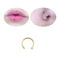 Piercing argolla dorada para nariz o labio nostril septum labret