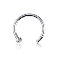 Piercing argolla plateada para nariz o labio nostril septum labret