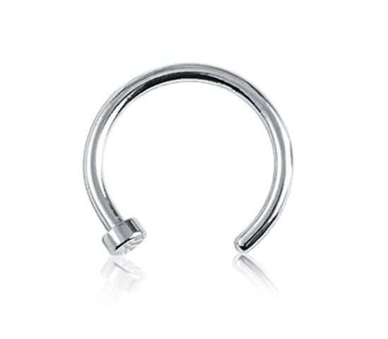 Piercing argolla plateada para nariz o labio nostril septum labret