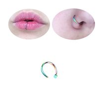 Piercing argolla multicolor para nariz o labio nostril septum labret