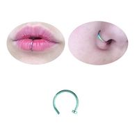 Piercing argolla verde para nariz o labio nostril septum labret