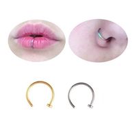 Set x 2 Piercings argollas 8mm dorado y plateado para nariz o labio nostril septum labret